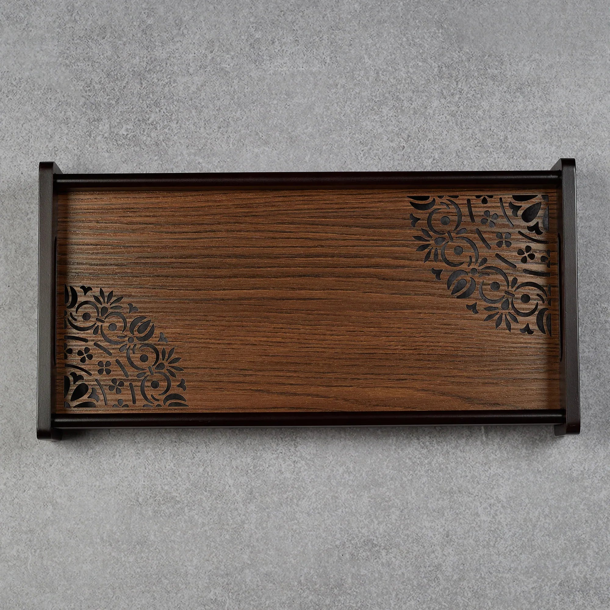 Reversible Dark Wenge Engineered Wood Tray Small in Multi Colour - HomeTown