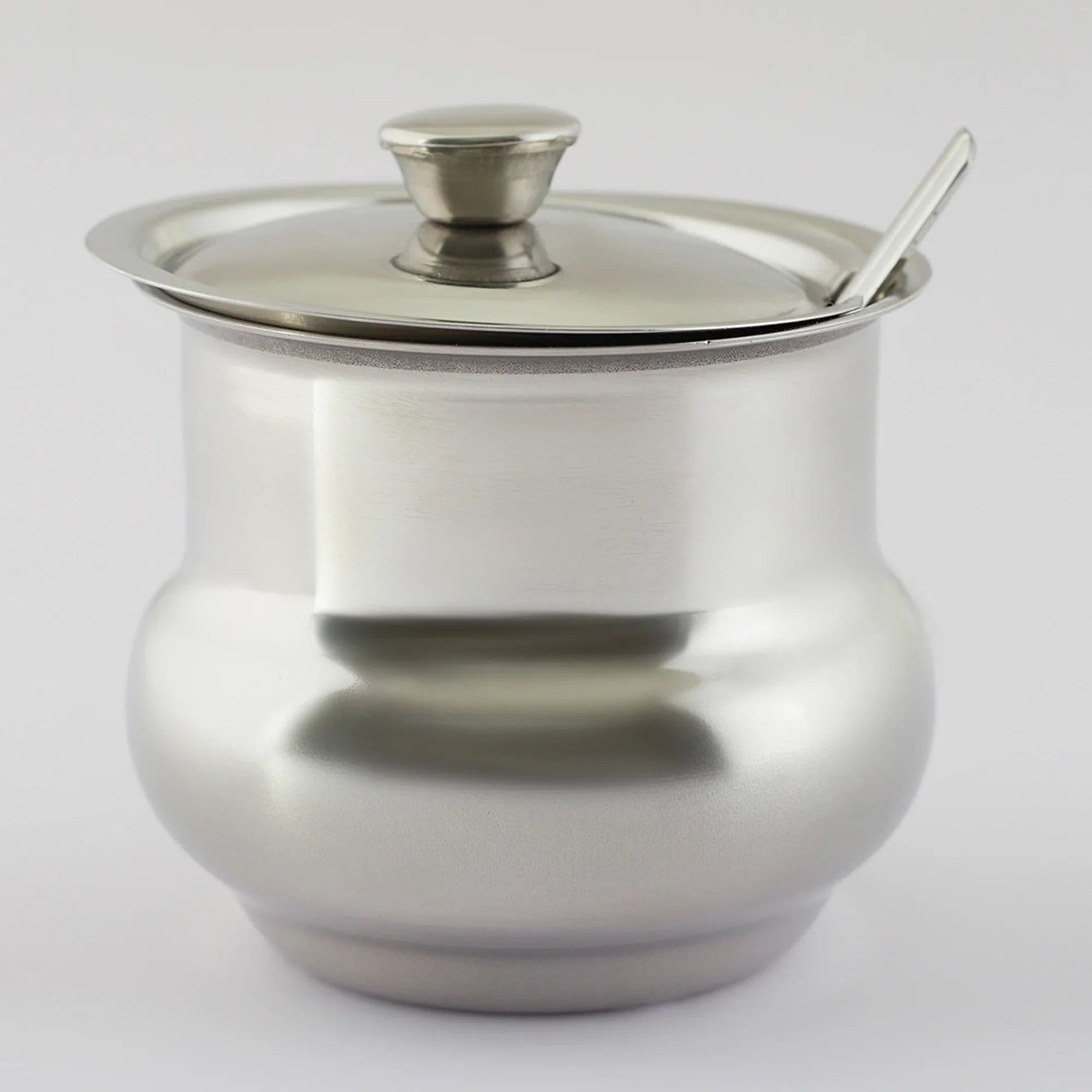 Glisto Stainless Steel Ghee Pot with Spoon Set of 2 in Silver Colour - HomeTown