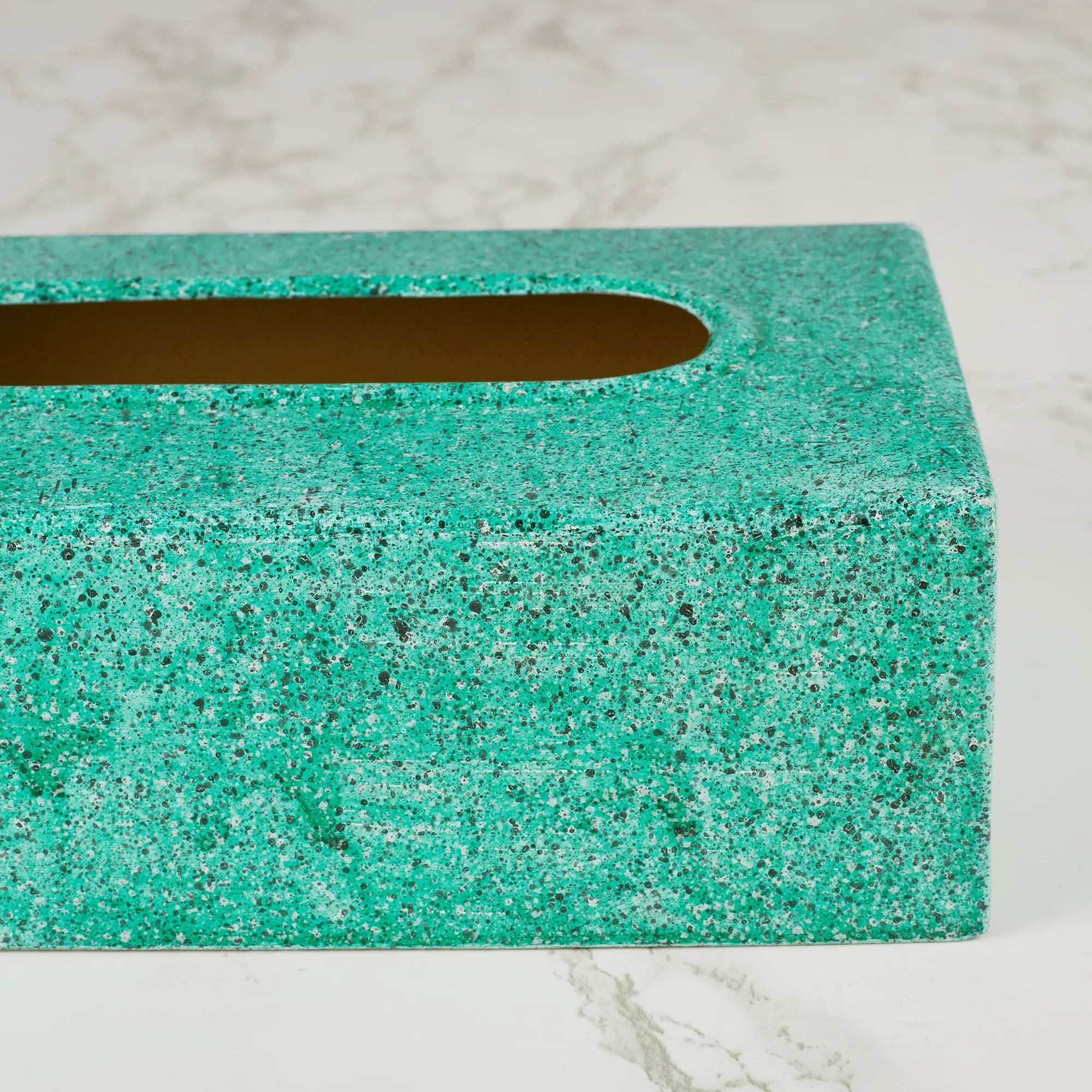 Nora Metal Sprinkle Finish Tissue Box Cover in Turq Colour - HomeTown