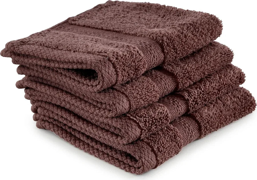 Paradiso Cotton Set Of 4 Face Towel 30X30 Cm 500 Gsm in Chocolate Colour - HomeTown