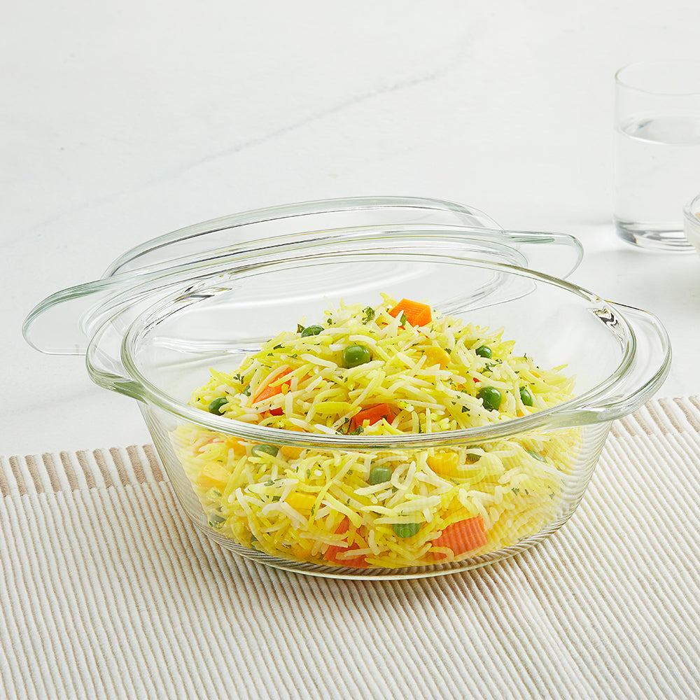 BOROSIL ROUND CASSEROLE WITH LID 1LITRE