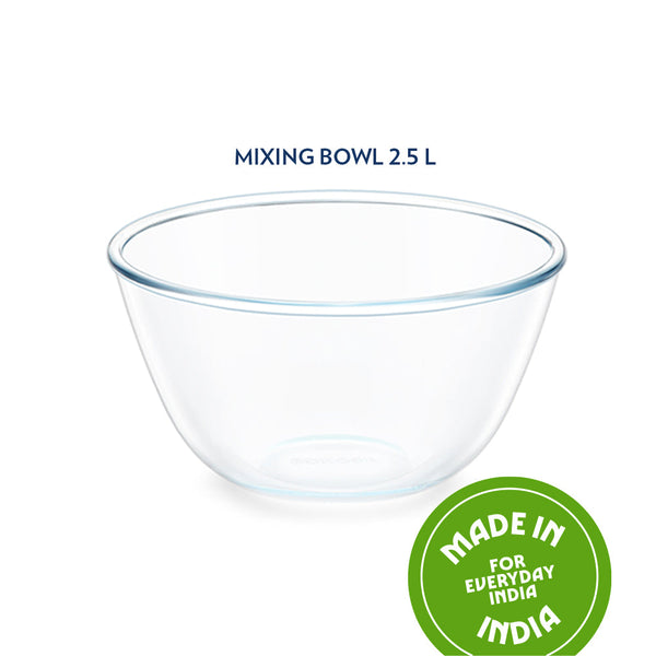 Borosil Round Mixing Bowl 2500 ml dimensions