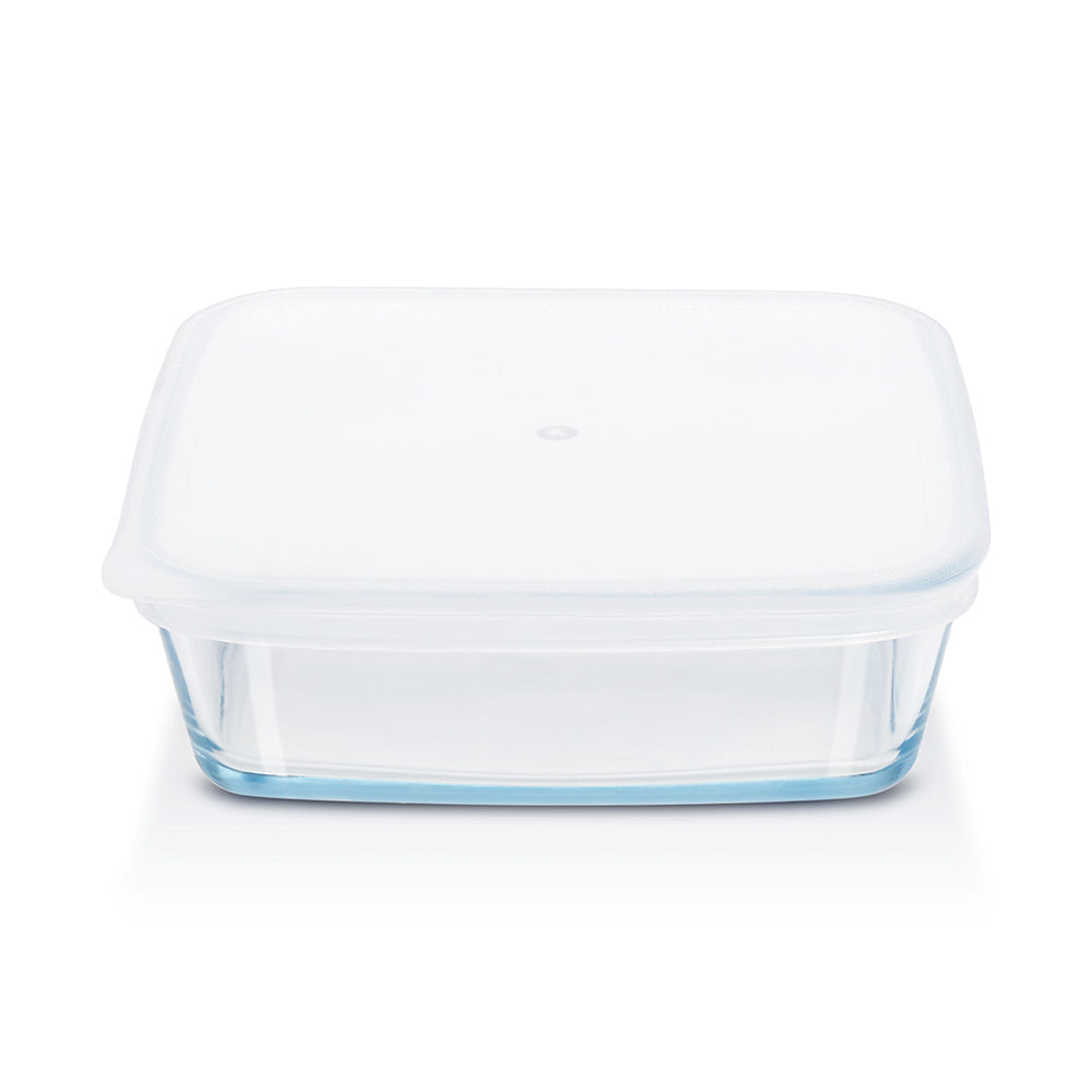 BOROSIL GLASS SQAURE BAKING DISH WITH PLASTIC LID 800ML