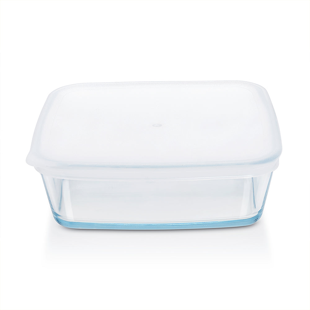 BOROSIL GLASS SQAURE BAKING DISH WITH PLASTIC LID 1.6 LITRE