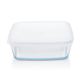 Borosil Glass Sqaure Baking Dish with Plastic Lid 1.6 Litre