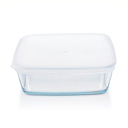 BOROSIL GLASS SQAURE BAKING DISH WITH PLASTIC LID 1.6 LITRE