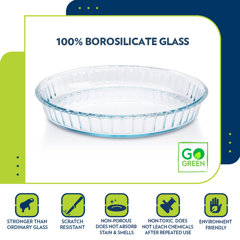 BOROSIL FLUTED GLASS BAKING DISH 1.2 LITRE