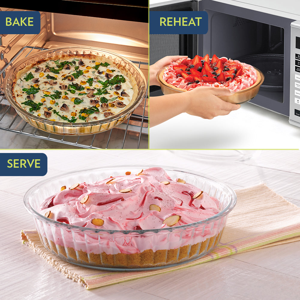 BOROSIL FLUTED GLASS BAKING DISH 1.2 LITRE