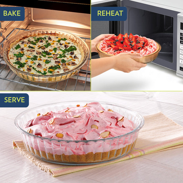 BOROSIL FLUTED GLASS BAKING DISH 1.2 LITRE dimensions