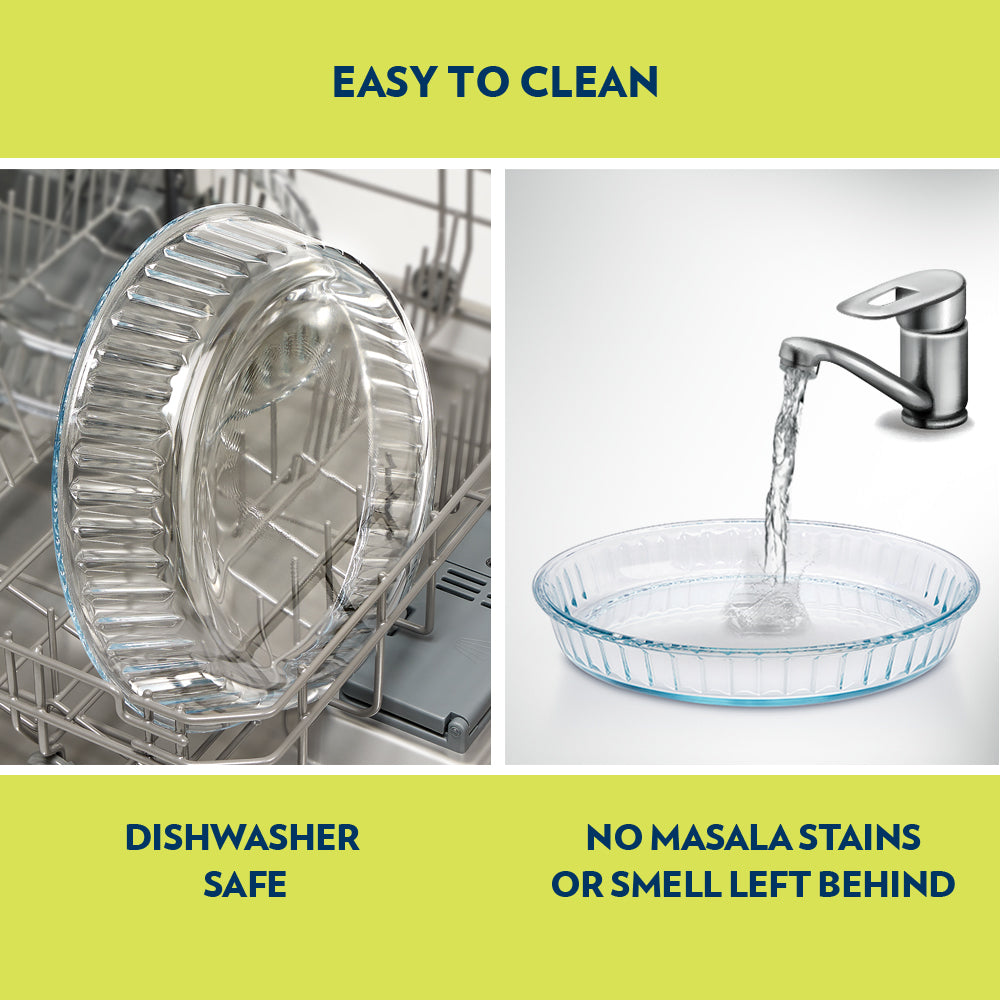 BOROSIL FLUTED GLASS BAKING DISH 1.2 LITRE