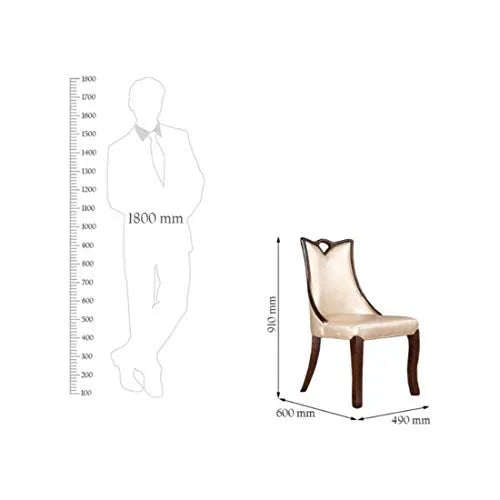 Alexandria Marble Top 6 Seater Dining Set in Beige Colour - HomeTown