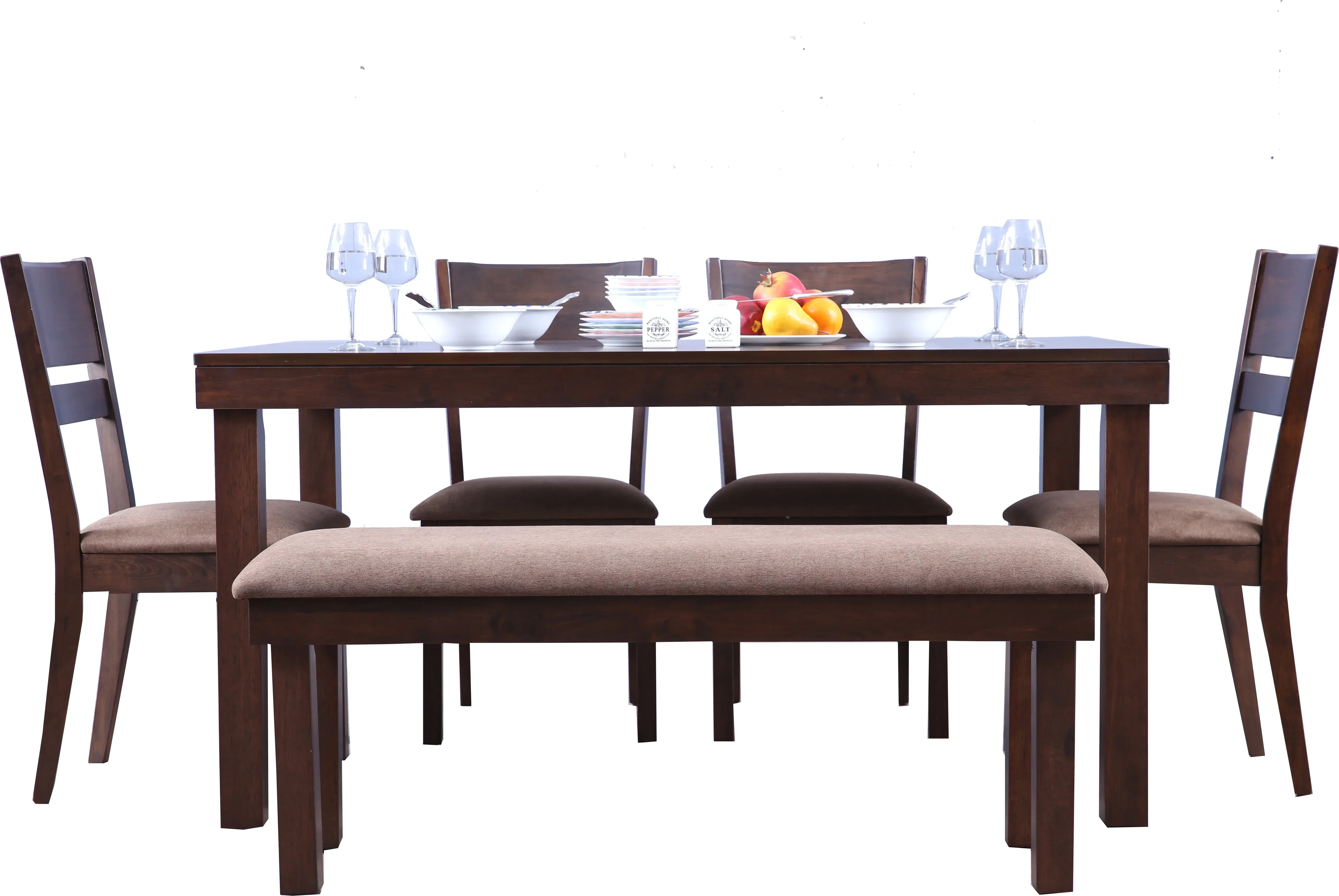 Hopton Solidwood Dining Set in Walnut Colour - HomeTown