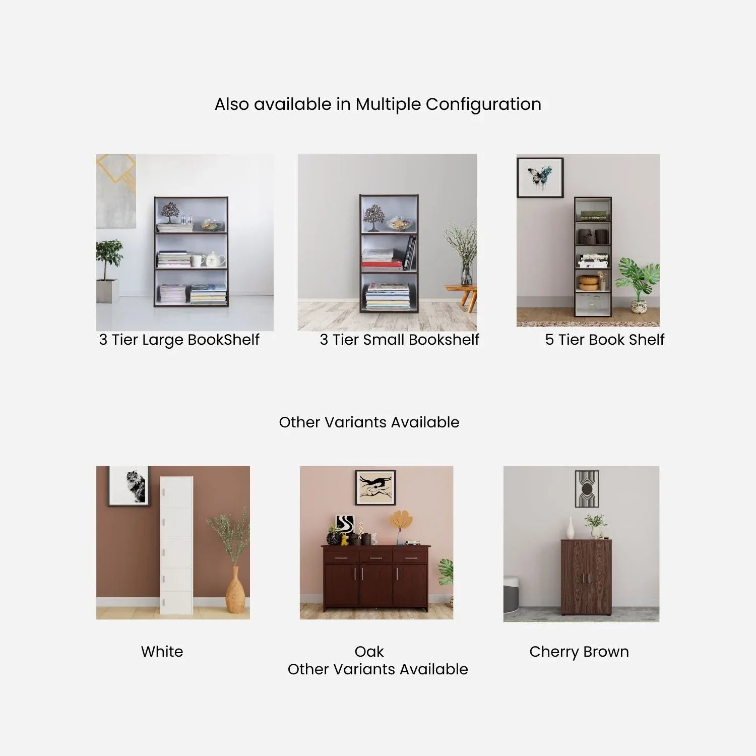 Mezzola Engineered Wood 4 Tier Bookshelf in Wenge Colour - HomeTown