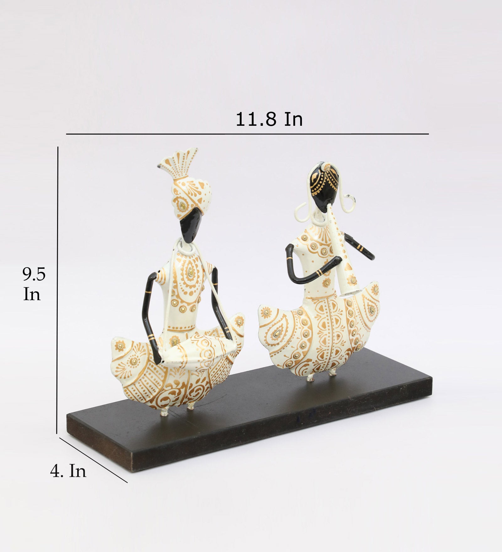 Vedas Rika Couple Musician Metal Table Décor - Artistic Home Decor Showpiece