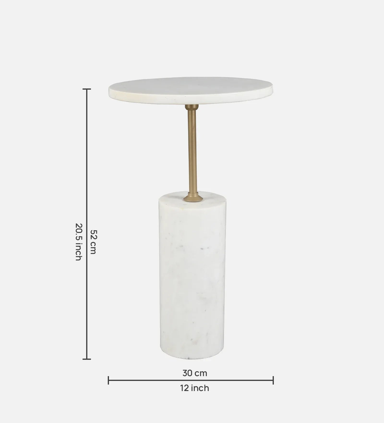 Mateo Marble Top Side Table in White Colour - HomeTown