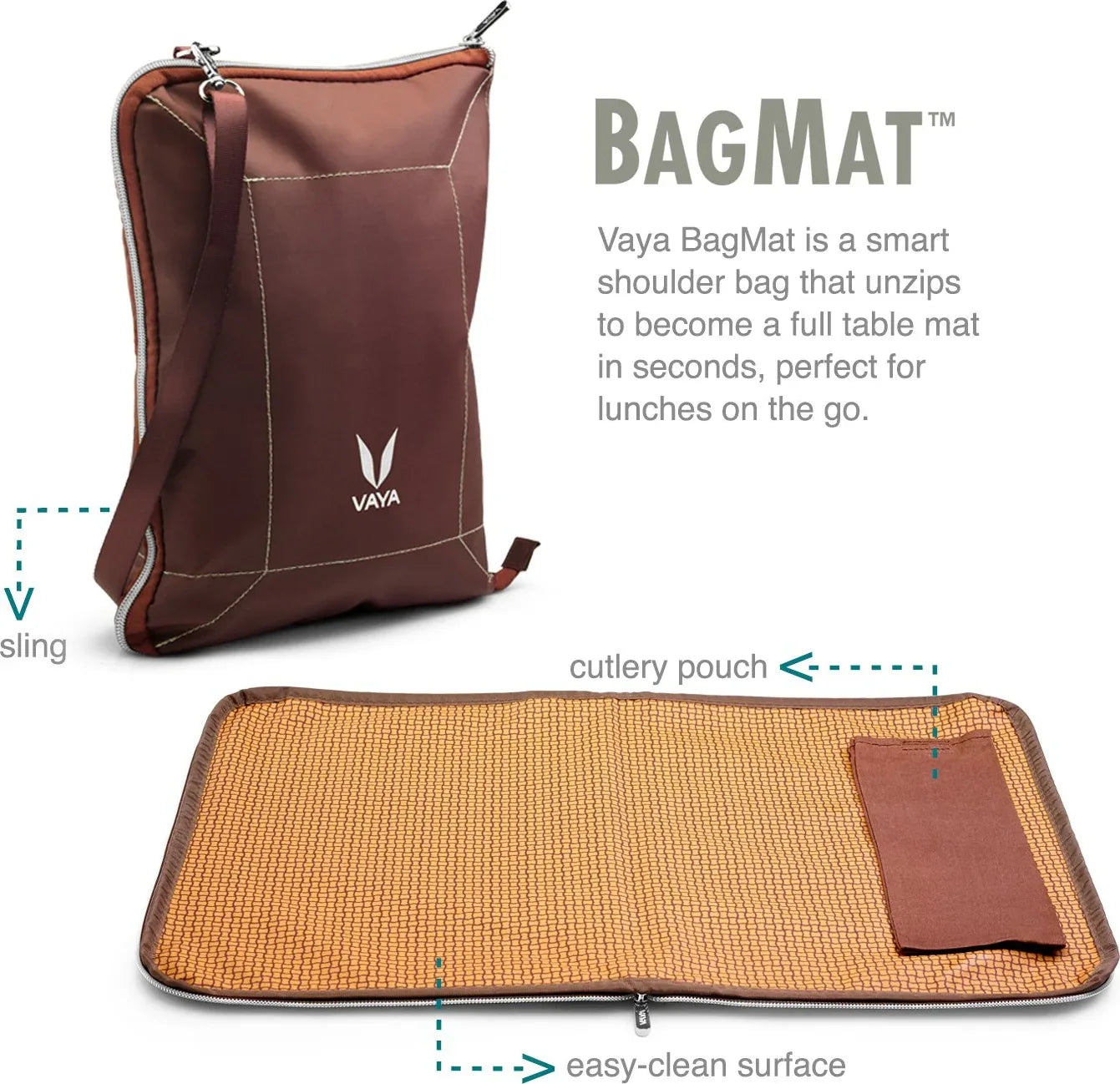 Cotton Twill Bagmat in Brown Colour - HomeTown