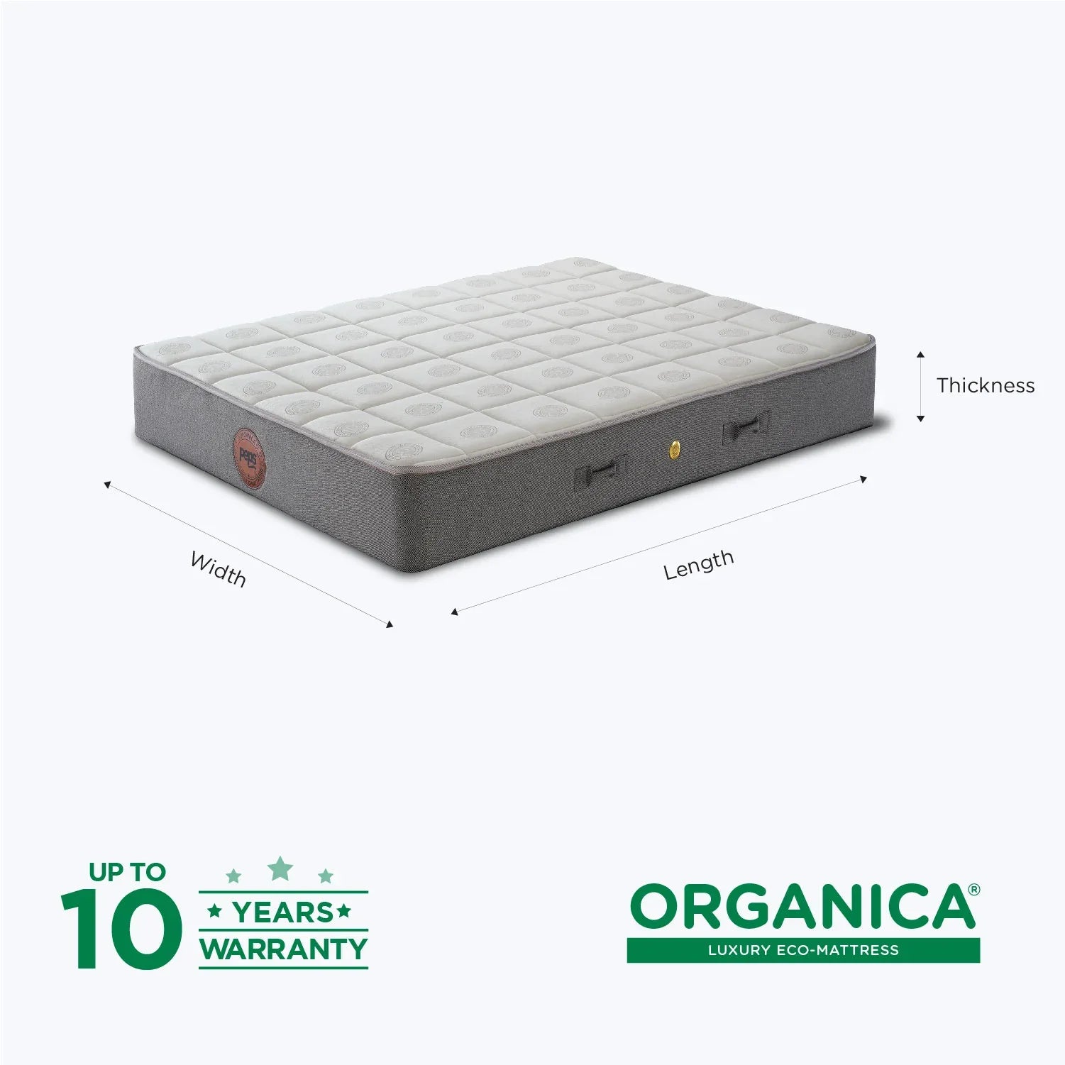 Organica Pocket Spring Single Mattress 72x36x8 Inch in Brown Colour - HomeTown