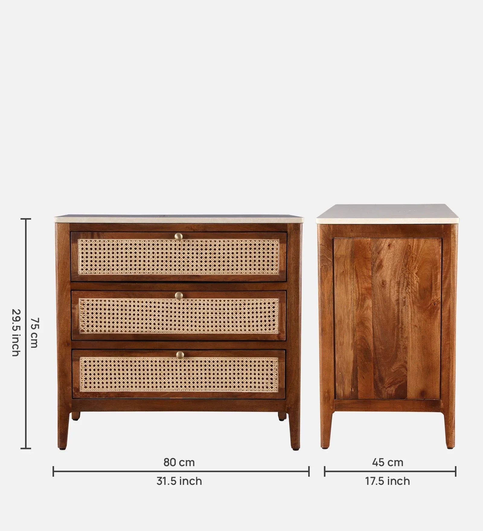Siam Acacia Wood Chest Of Drawer in Honey Colour - HomeTown