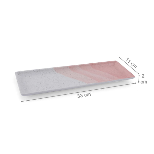 Emilia Melamine Speckles Platter Small in Pink Colour dimensions
