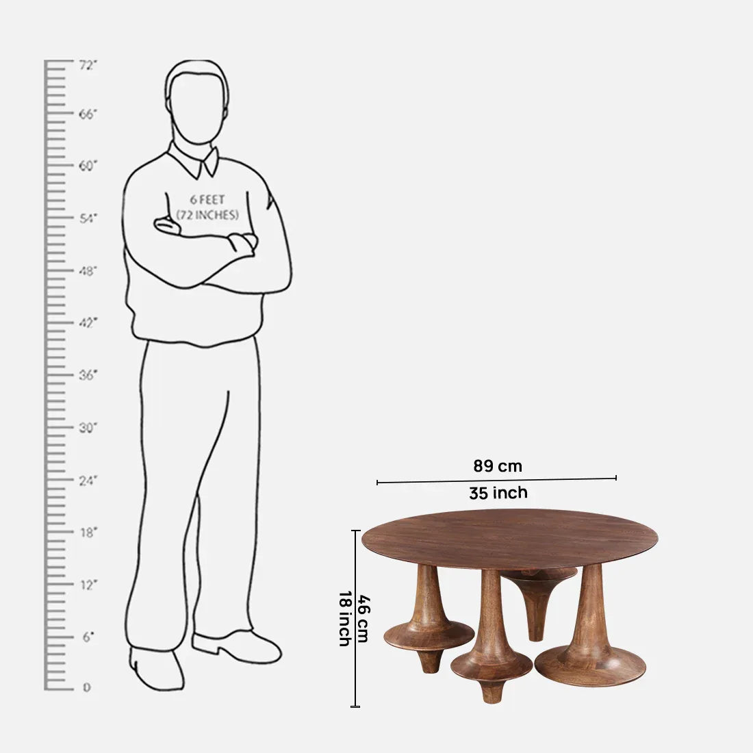 Arlo Solidwood Center Table in Brown Colour - HomeTown