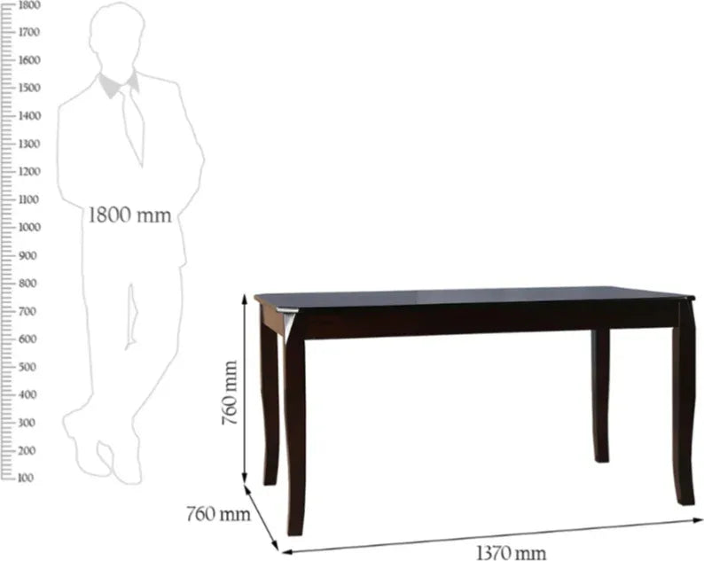 Cardiff Solidwood 6 Seater Dining Set with Bench in Expresso Colour - HomeTown