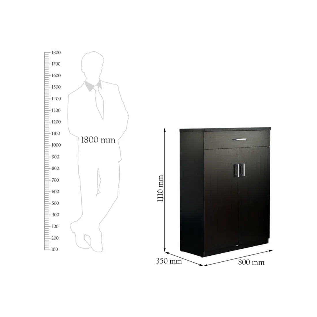 Ibis Engineered Wood Multipurpose Cabinet in Wenge Colour - HomeTown