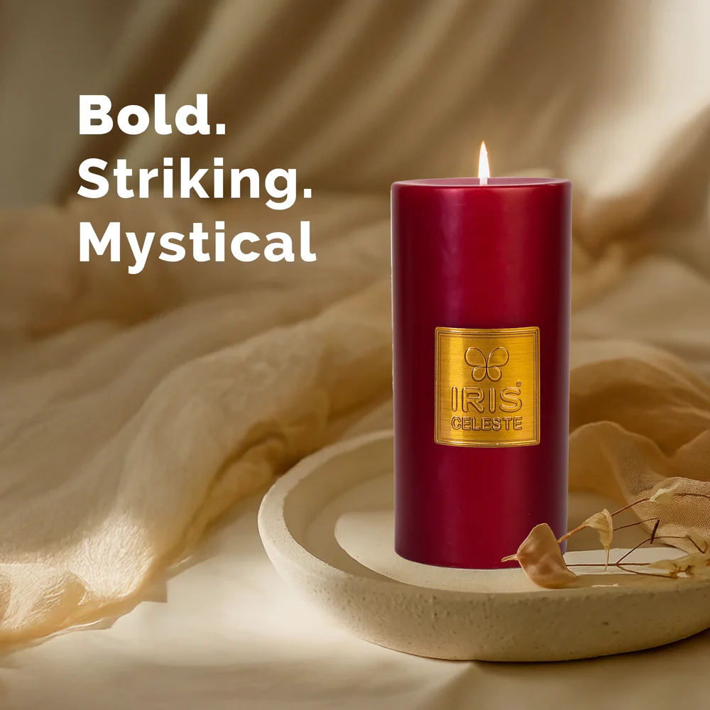 IRIS CELESTE  PILLAR CANDLE  ICAC09013RG