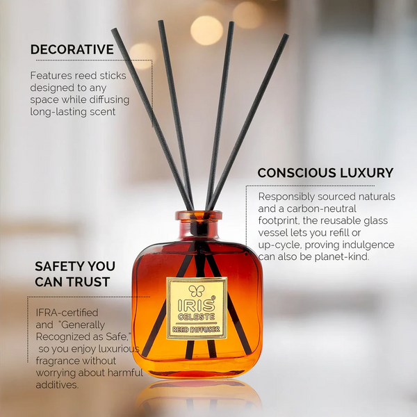 Iris Celeste Reed Diffuser Set in Navy Blue - Best Essential Oil Diffuser dimensions