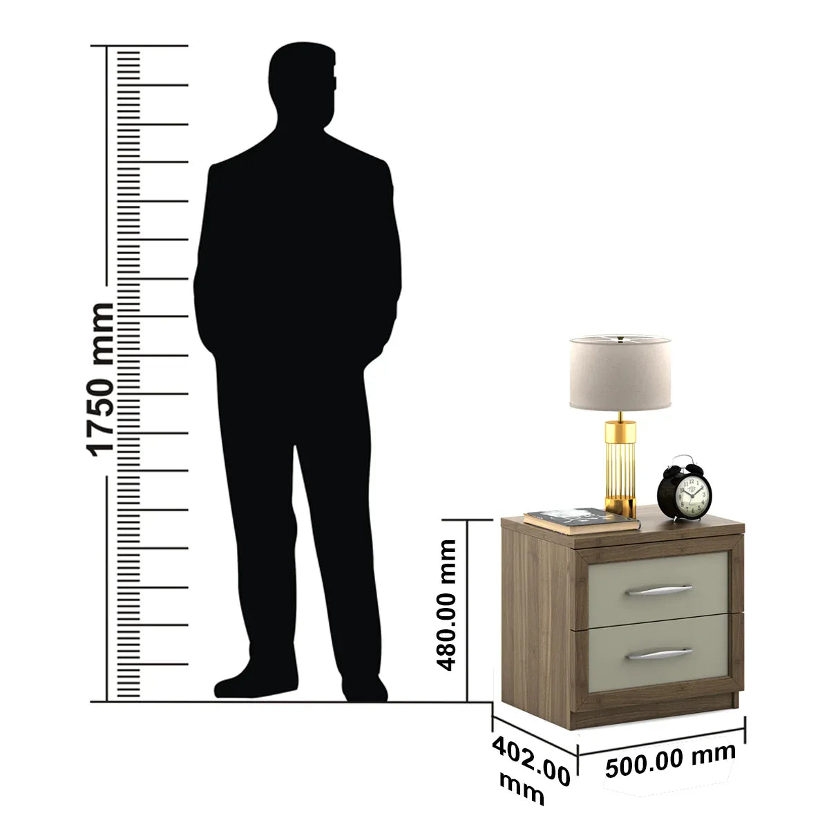 Petra Night Stand in Walnut Colour - HomeTown