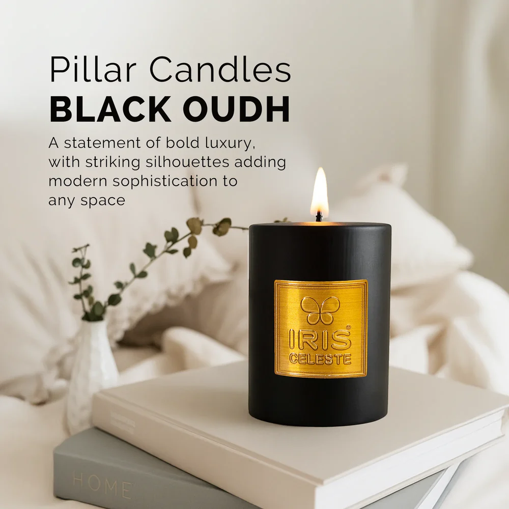 IRIS CELESTE  PILLAR CANDLE  ICAC09012BO