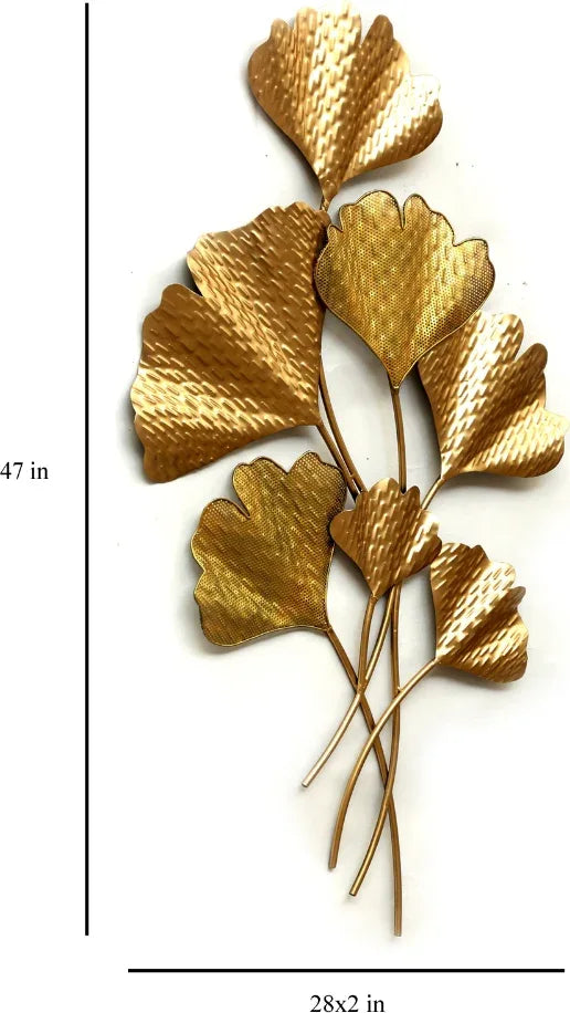 Wall Decor Metal Anam Leaf by Vedas dimensions