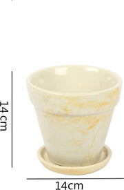 Nurturing Green Ceramic Planter 14Cm in Multi Colour - HomeTown