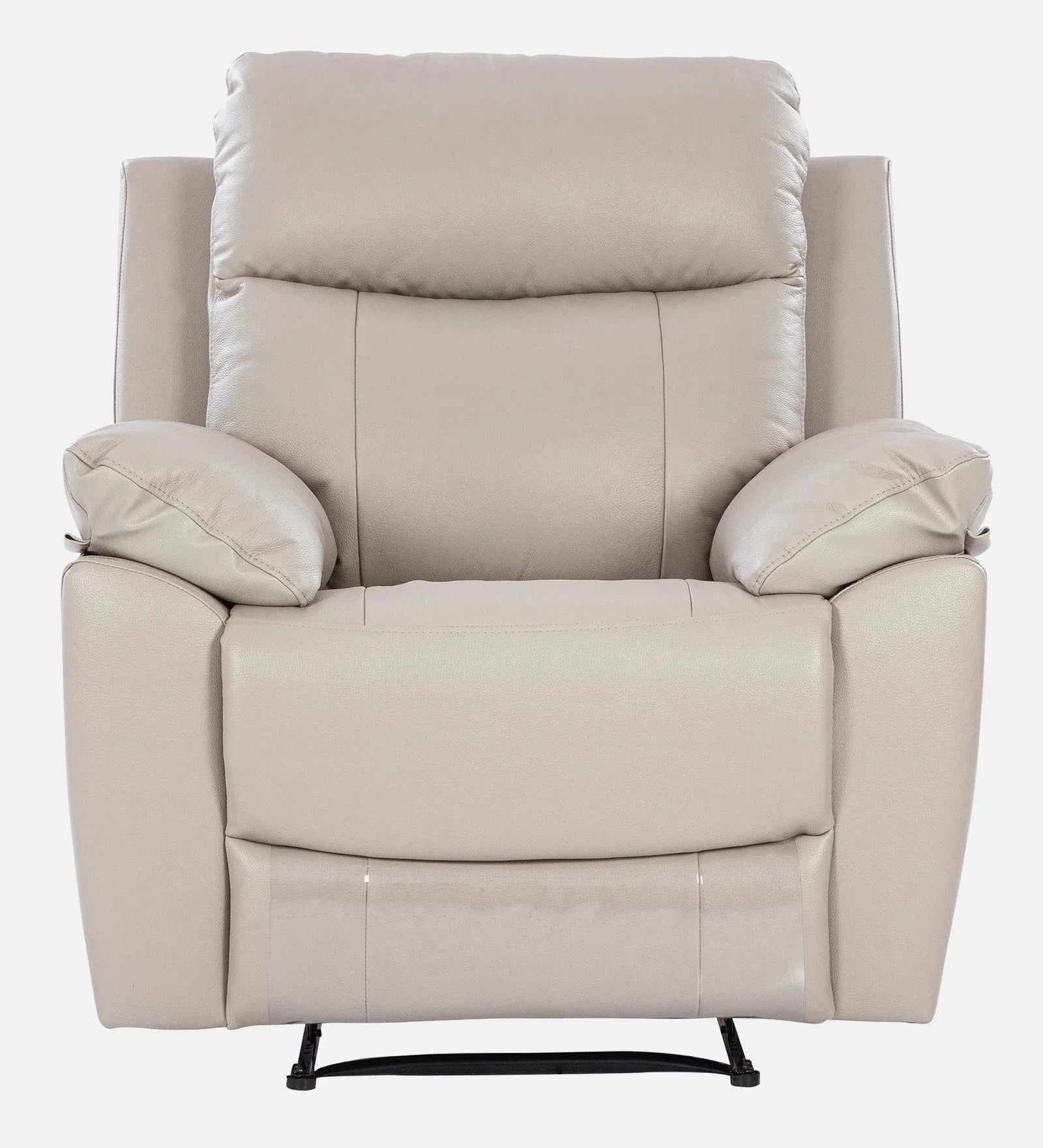 Quantum Half Leather Single Seater Recliner in Light Grey Colour - HomeTown