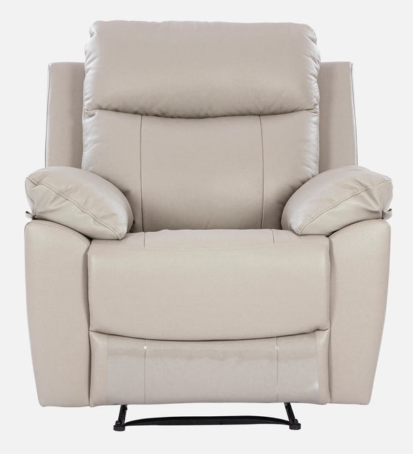 Quantum Half Leather 1 Seater Recliner Sofa in Light Grey Colour dimensions
