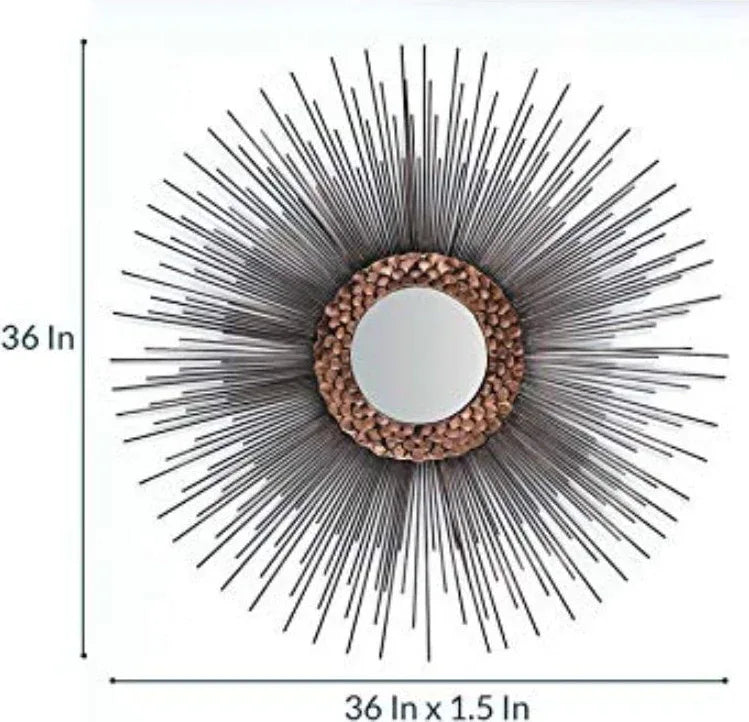 Wall Mirror Metal Moon-Sun Rays By Vedas - HomeTown