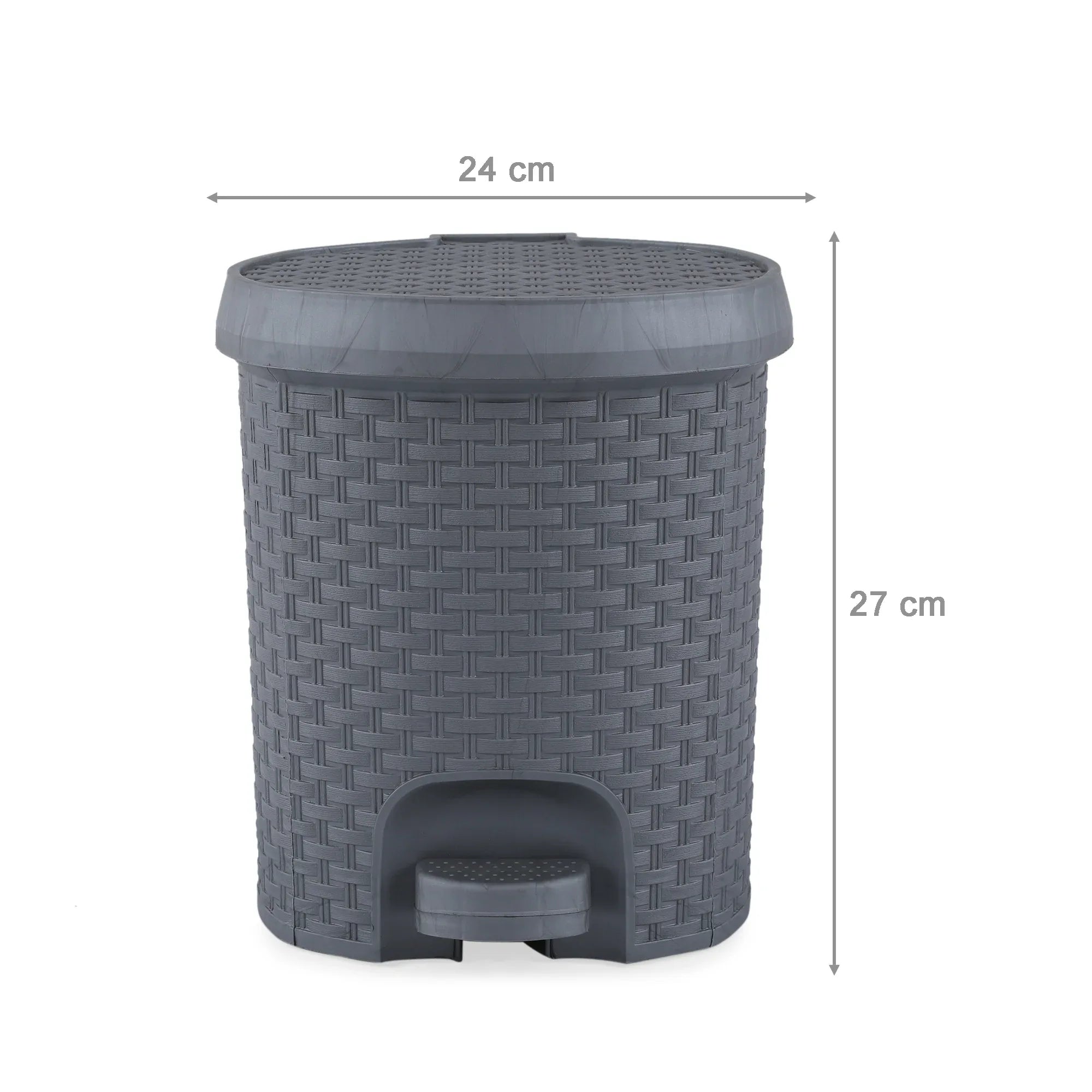 Java Plastic Pedal Dustbin with Inner Bucket 8 Ltr in Grey Colour - HomeTown