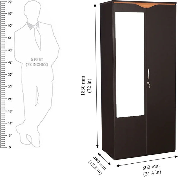 Swirl 2 Door Wardrobe Wenge dimensions