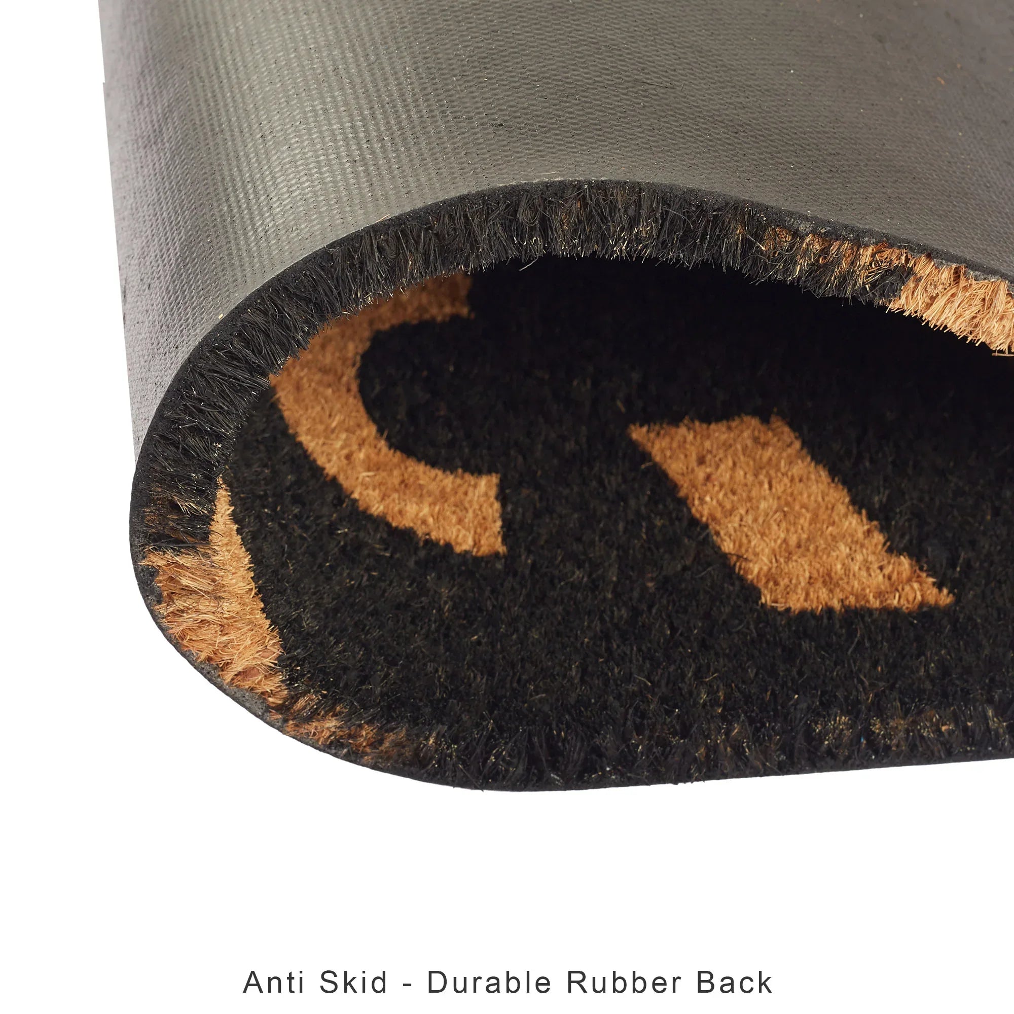 Natura Abstract Printed Coir Doormat 40x60 CM in Black Colour - HomeTown