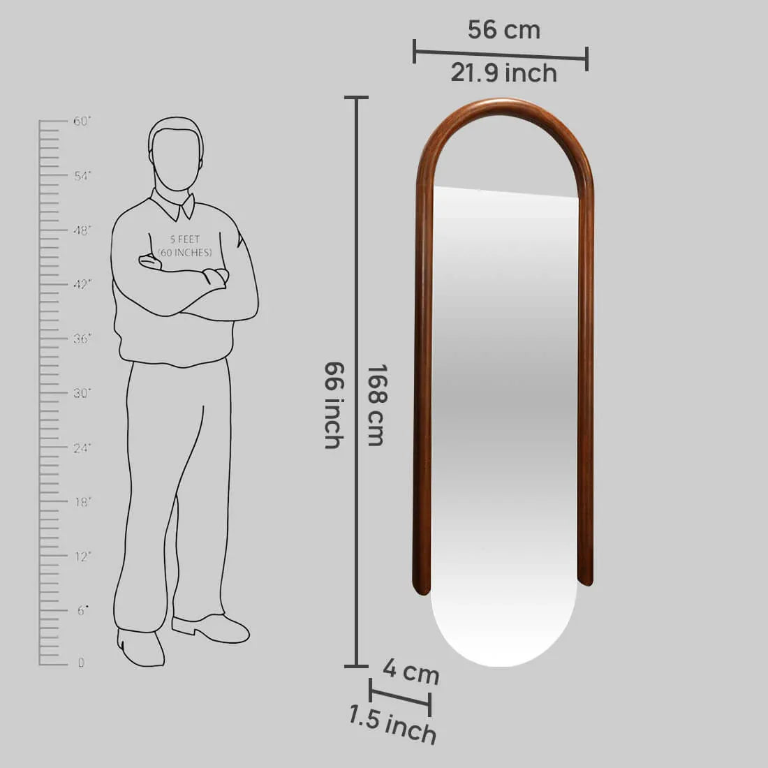 Serenity Accent Mirror in Walnut Colour - HomeTown
