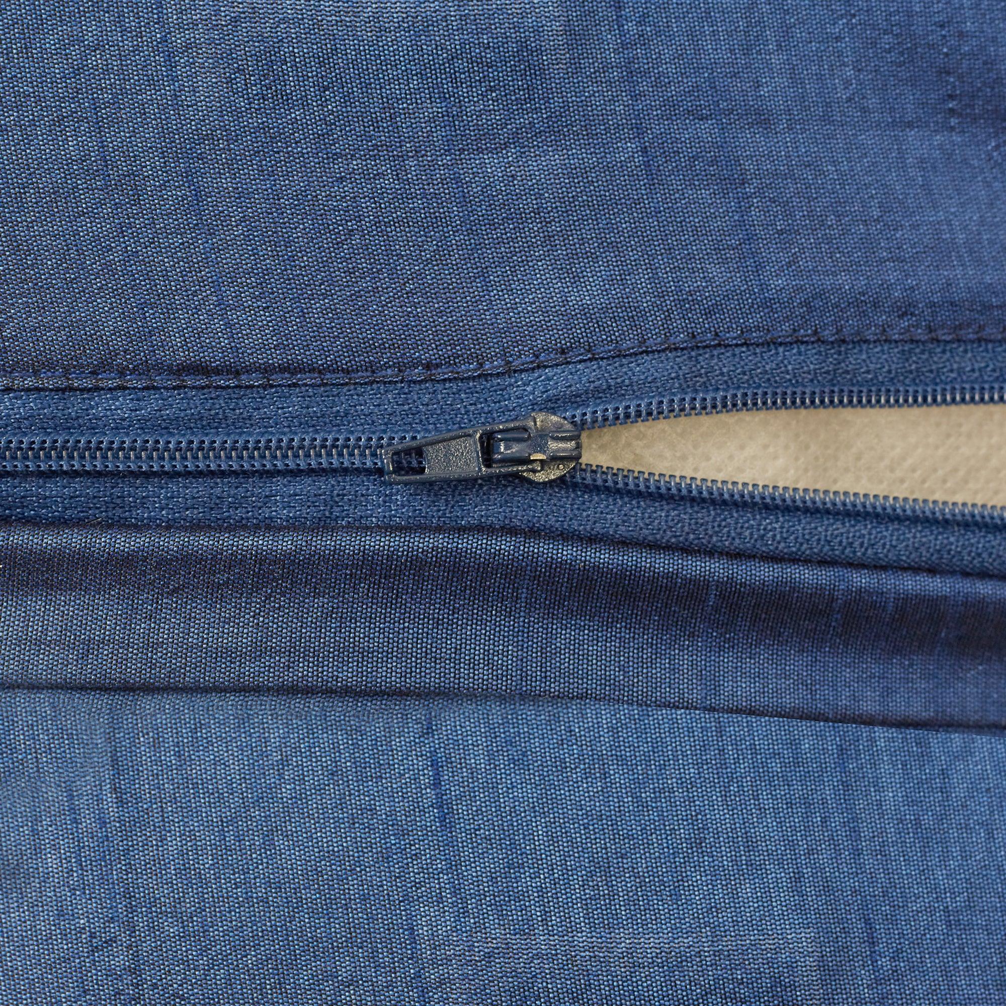 Milan Cotton Printed Cushion Cover 40x40 Cm in Blue Colour - HomeTown