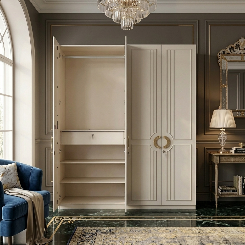 AKIRA 4 DOOR WARDROBE - PUMIC GREY