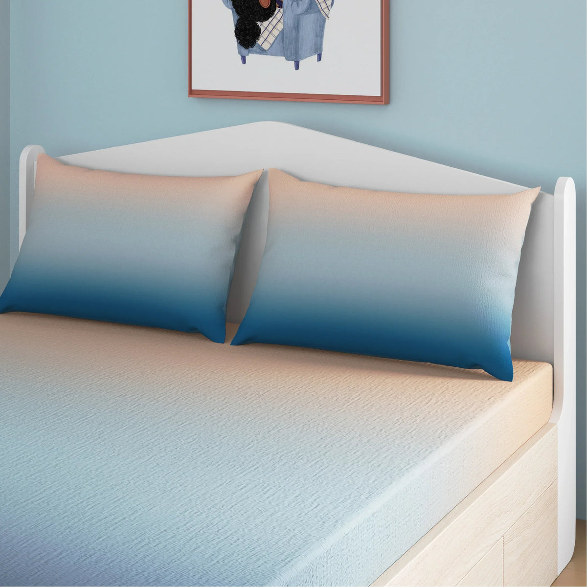 Twilight Bamboo Cotton Queen Fitted Bedsheet in Twilight Toned Colour - HomeTown