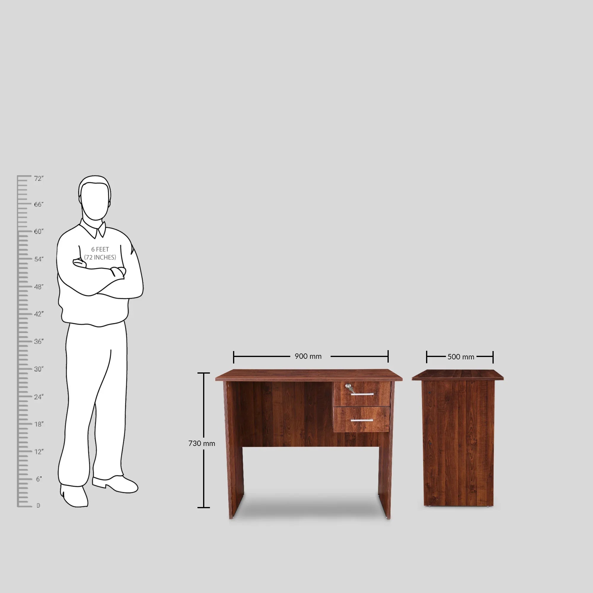 Simply Engineered Wood Study Table in Walnut Colour - HomeTown