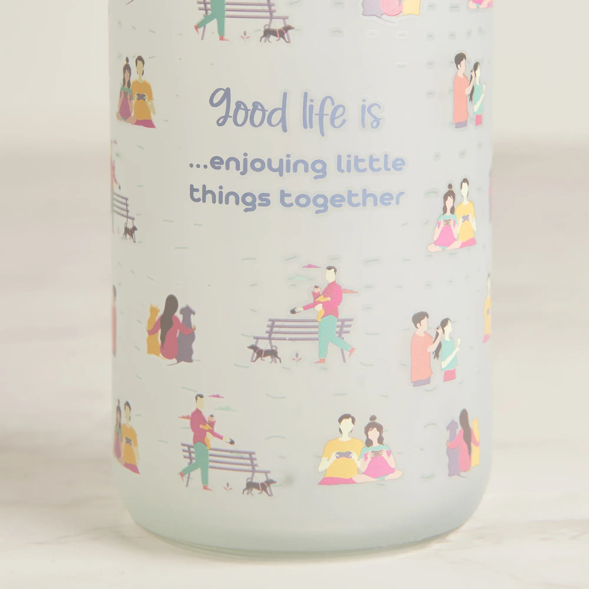 Good Life Glass Frosted Milk Bottle 1 Ltr in White Colour - HomeTown