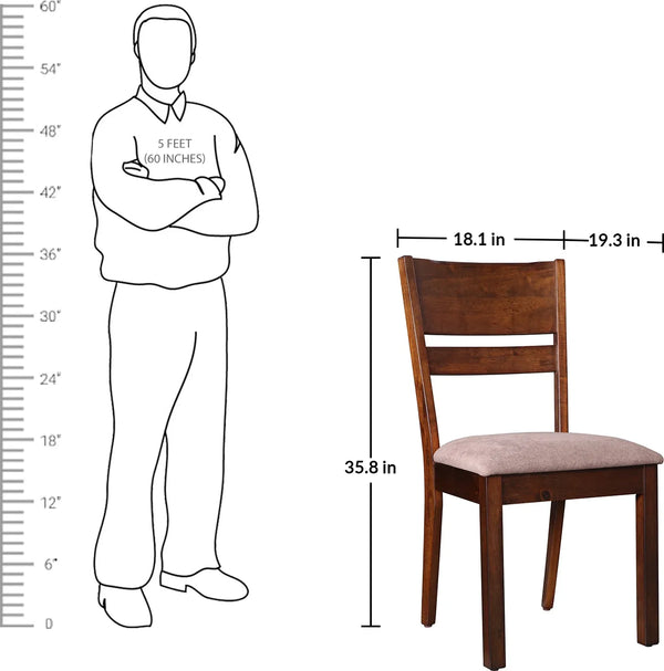 Hopton Solidwood Dining Chair Set of 2 in Walnut Colour dimensions
