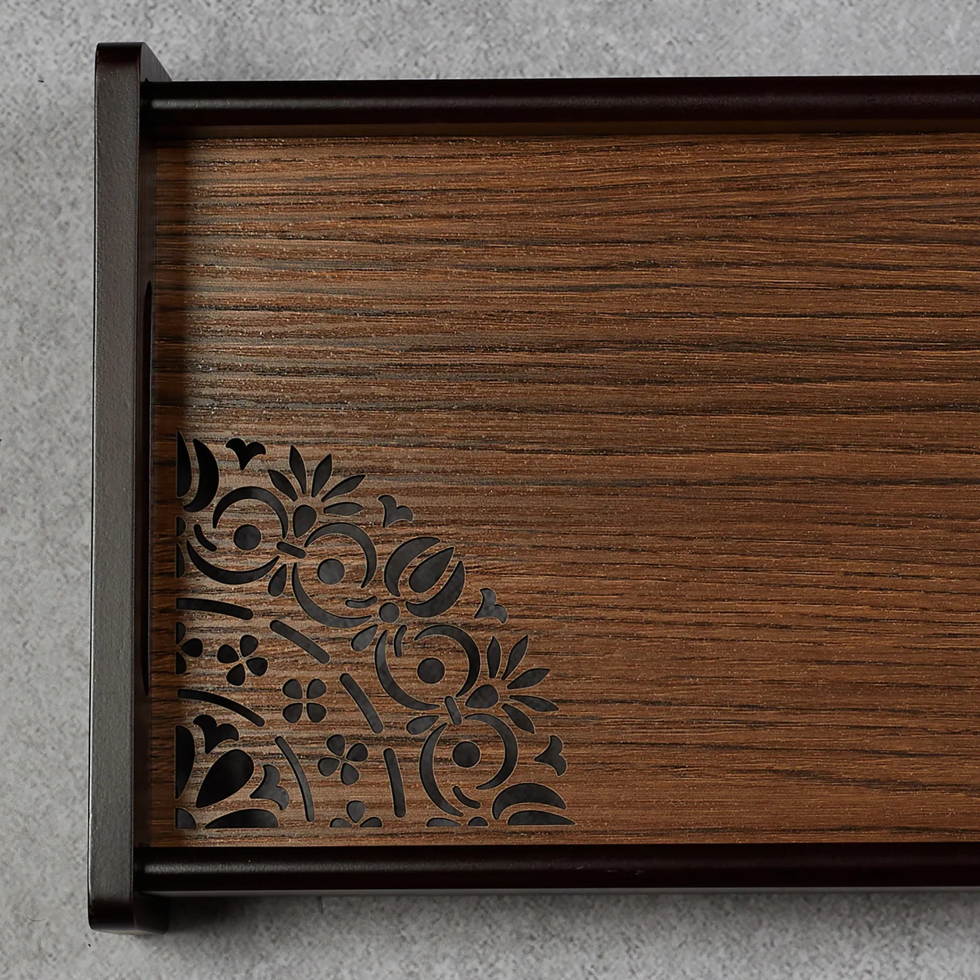 Reversible Dark Wenge Engineered Wood Tray Small in Multi Colour - HomeTown