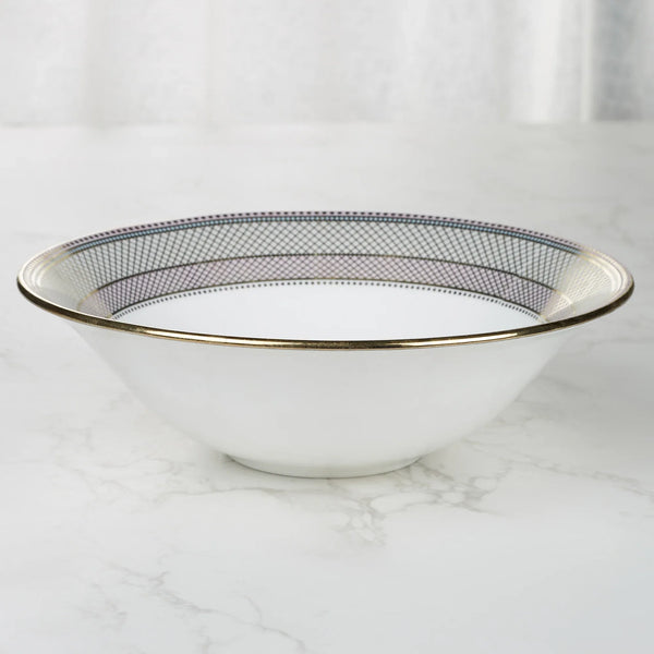 Amour Real Gold-Plated Bone China Charlotte Serving Bowl in Pink & White Colour dimensions