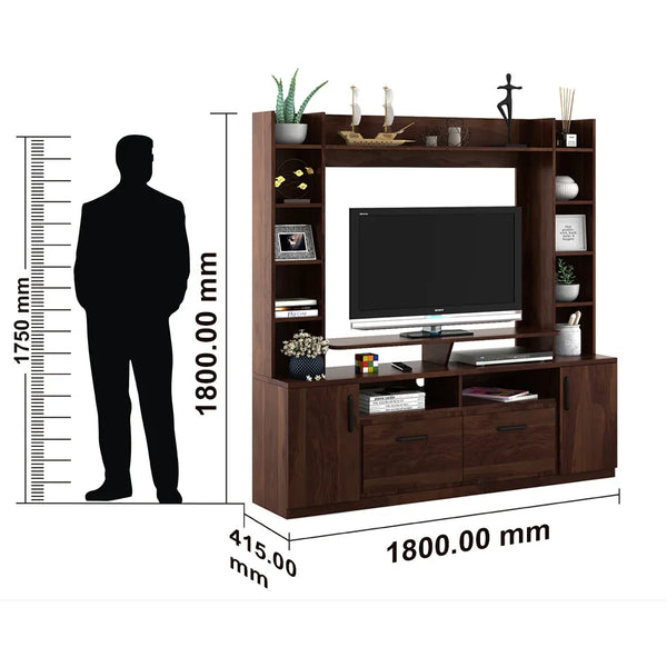 Antwerp Full Height TV Unit in Sheesham Colour dimensions