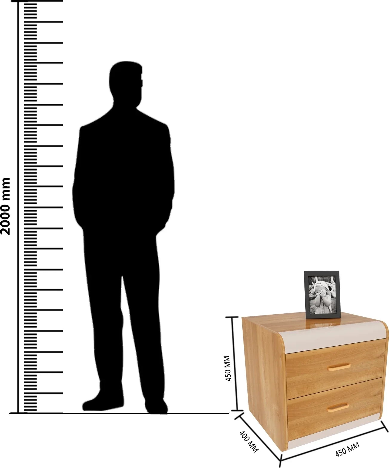 Canterbury Bedside Table in Fortune Walnut Colour - HomeTown