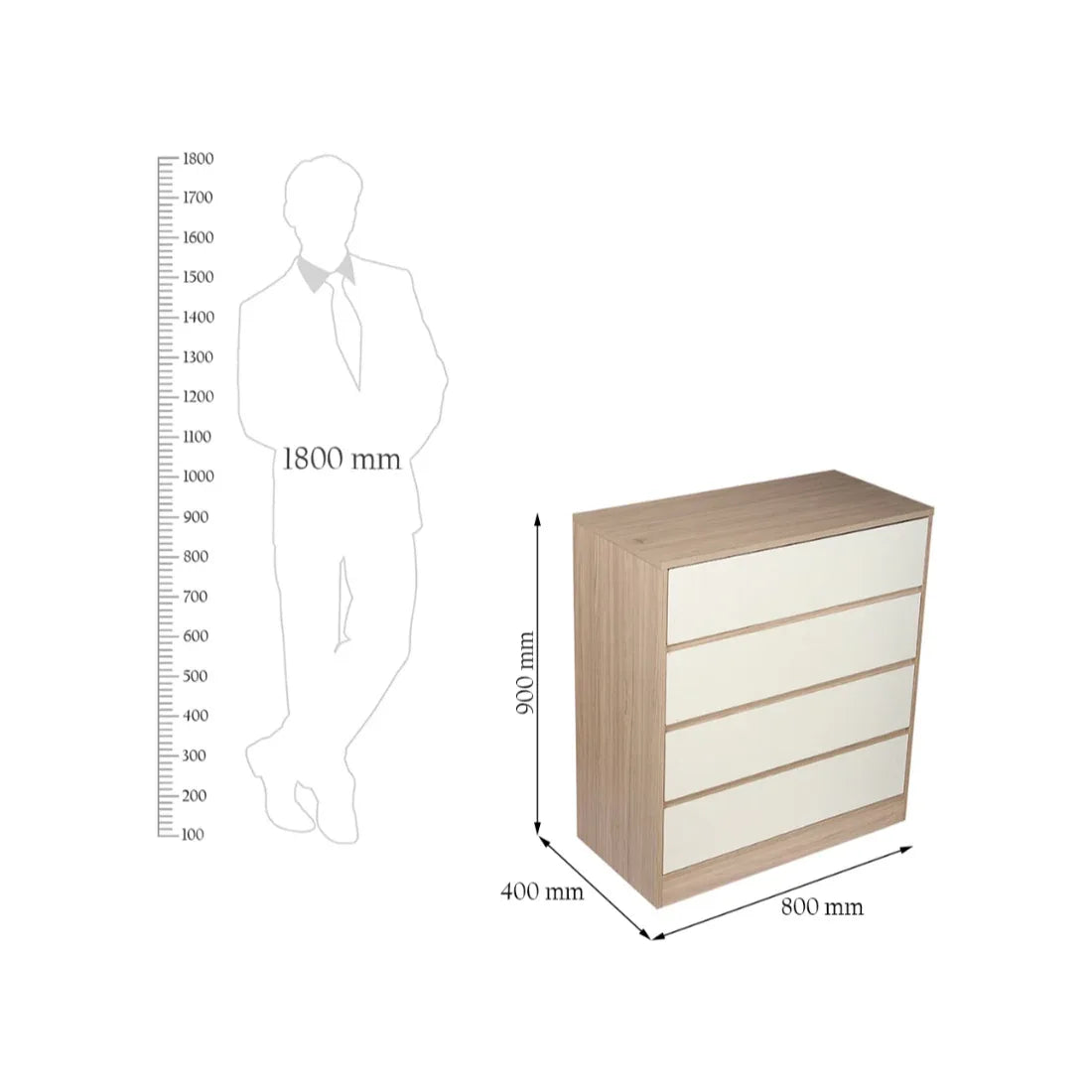 Ambra Chest of Drawer in Oak Colour - HomeTown